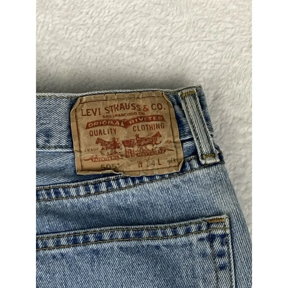 Levi's 505 Jeans Mens‎ Straight Fit Denim Blue Size 34x30